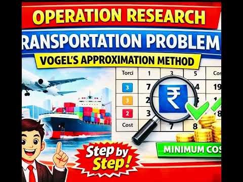 Vogel’s Approximation Method (VAM) step by step explanation | Transportation problem