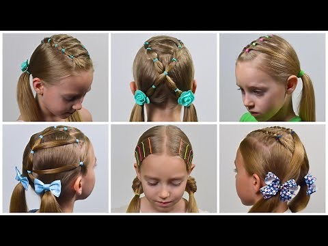 5 Cute Hairstyle Ideas For Little Girls | PIGTAILS and ELASTICS (Little girls hairstyles #30) #LGH