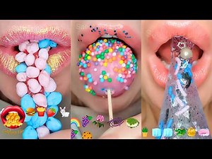 ASMR Satisfying Eating Emoji Food Challenge Mukbang Sounds