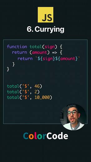 Currying: Part 6 of 7 Benefits of First Class Functions #coding #javascript #programming #code