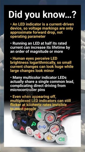 LED indicator explained: current, brightness, lifetime myths and driving electronics