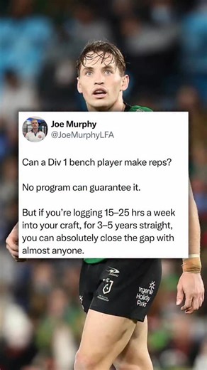 You might think that’s a crazy amount of work. But look at youth Olympians in swimming, diving, or gymnastics — they’ve been training at that volume since their early teens. If you want to play top-level footy, the workload is no different. Those hours are simply the price of admission. Success in sport always comes down to paying that price. The bigger the dream, the more people chasing it — and the higher the cost. And that cost isn’t money. It’s hours, sweat, and relentless consistency. There
