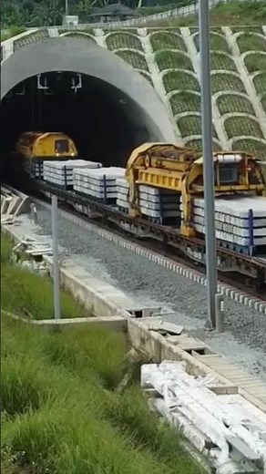 Track Laying Machine Installs Rail Sleepers In Tunnels
