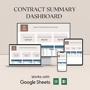 Contract Management Tracker: Printable & Digital Spreadsheet - Etsy Canada