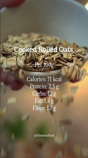100g Cooked Oats Nutrition 🌾 | Calories, Fiber & Heart Health #shorts