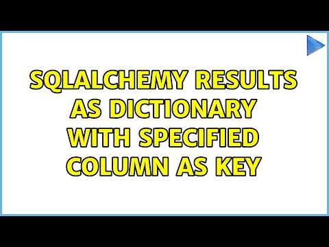 Sqlalchemy results as dictionary with specified column as key