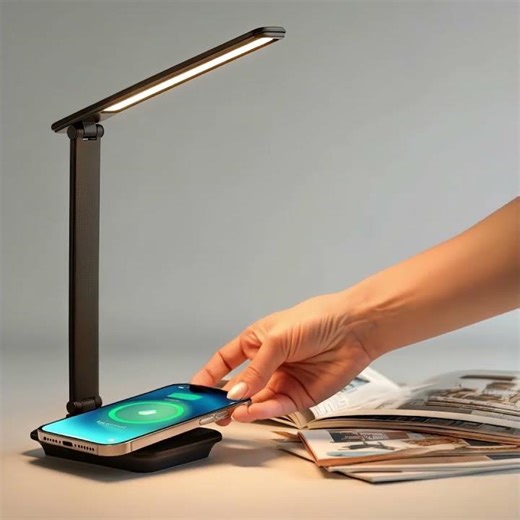 Maclean MCE616 Dimmable LED Desk Lamp Desk Lamp 9W with Induction Qi Charger Adjustable Ligth