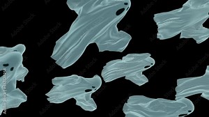 Halloween flying ghost Transition 3d animation rendering in 4K resolution with alpha . Stock Video