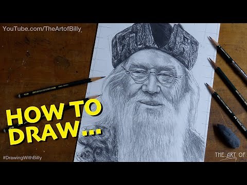 How to Draw Professor Albus Dumbledore's Portrait from Harry Potter for Beginners (Richard Harris)