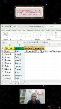 Find Replaced Employees Using IF + COUNTIF | Compare Two Lists Easily | Telugu Excel Tutorial