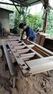 Merakit pintu kayu motif panel 8 #woodworking #shorts #diyprojects