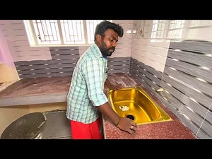 Technology of Kitchen Work!-install granite with sink for kitchen Countertop Easy and fastest