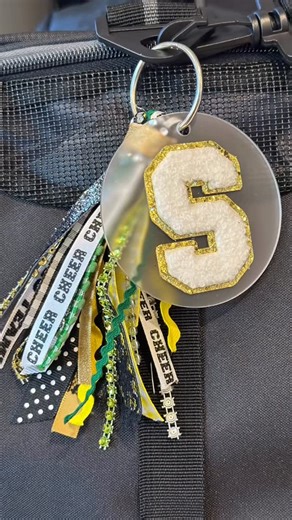 Handmade Happy Hour on Instagram: "DIY Easy Personalized Cheer Bag Tags! These are so cute for custom purse tassel charms too. They are really easy to craft and look so cute for game day or any day! #crafts #tutorial #cheer #diy #pursecharms"