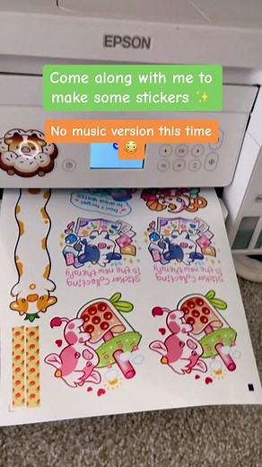 Let’s cut some stickers with me 🥰✨ I use EPSON eco tank ET-3850. Any tools and sticker papers used are linked in my amazon shop on bio 🩷 but let me know if you giys have any questions! . . . . . . #cutestickerwithme #stickercuttingprocess #stickermakingprocess #diysticker #howtomakesticker #stickermakingtutorial #stickermakingtip #cutesticker #cowsticker #cutestickerart #stickershop