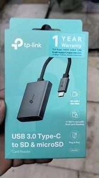 USB 3.0 type -C to SD & MicroSD card reader. tp link MicroSD Card for professional use. unboxing
