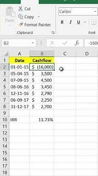 Internal Rate of Return (IRR) - XIRR Excel | Cash flows with dates