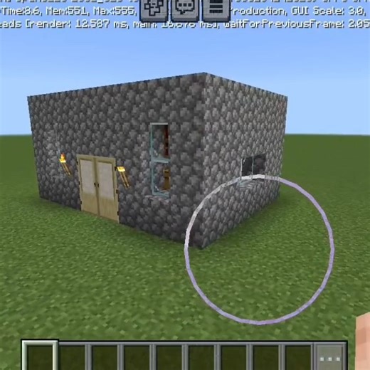 Minecraft cobblestone house