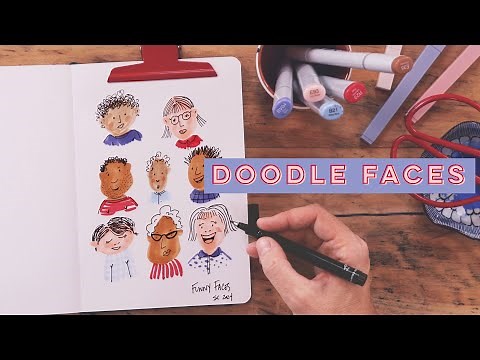50 Ways to Fill a Sketchbook | Funny Face Doodles