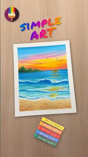 Draw a Realistic Ocean Beach 🌅 #shorts #shortsfeed #drawing