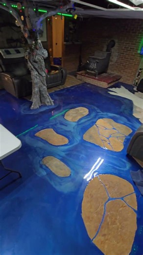 Basement 50% Complete! Concrete & Epoxy #custom #remodel #shorts #fyp