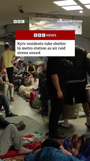 Eight people die in Russian overnight attack on Ukraine, as Kyiv residents take shelter. #BBCNews