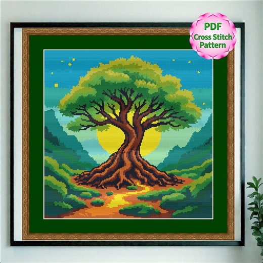 Tree of Life Cross Stitch Pattern – Full Coverage Embroidery PDF - Etsy
