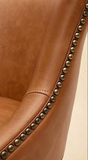 Caramel Leather Wingback Chair