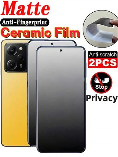 2pcs Matte Anti Peeping Ceramic Film Explosion-Proof And Scratch Resistant Mobile Screen Protector Compatible With Samsung Galaxy S26 S25 S24 Ultra A57 A56 A55 A37 A36 A35 A17 A06 A07/Compatible With Xiaomi 15T 14T Poco X6 M6 Note 13 14 12 4g 5g Anti Glare And Anti Fingerprint Office/Subway Privacy Protection Automatic Adsorption Easy To Install Protective Film Does Not Support Fingerprint Recognition Soft Film [Not Glass] | SHEIN