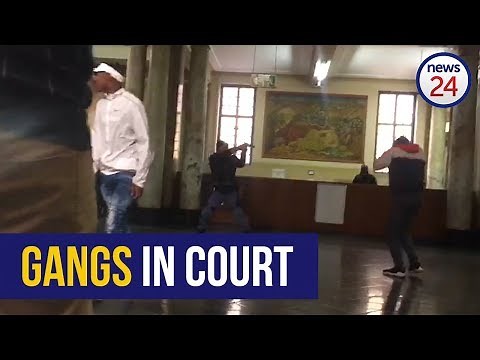 WATCH: Police draw arms as rival gang members clash in Joburg court