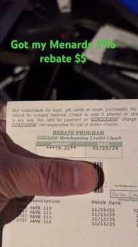 Just received 11% Menards rebate store credit #menards #rebates