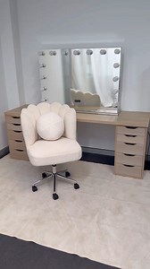 118K views · 1.3K reactions | Using the Ikea Alex / lagkapten desk We then added our - VC XL SALON PRO HOLLYWOOD MIRROR- VC CLOUD VANITY CHAIR - 2 x Multi storage holders- VC DIVIDER SET 1 and SET 3- VC GLOW UP PERFUME STAND Shop via our website link www.vanitycollections.com.au | Vanity Collections | Facebook