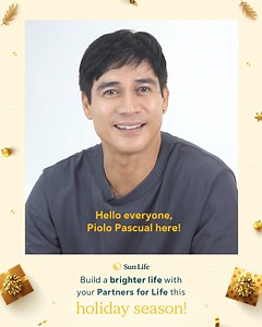 Together, let us share a brighter life with our loved ones and everyone around us. 🌟 Maligayang Pasko from Piolo and Sun Life! #SunLifePartnerForLife | Sun Life Philippines