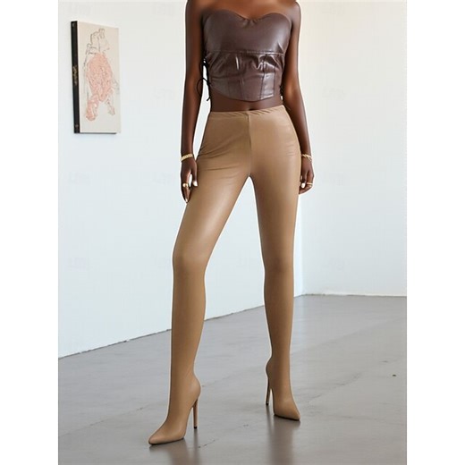 Women's High Heel Thigh High Boots -Faux Leather Stretch Fit, Pointed Toe Stiletto, Sexy Fashion Over-the-Knee Boots for Women, Ideal for Urban Party Wear 2025 - $119.99