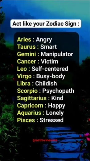 Act Like Your Zodiac Signs #zodiac #zodiacsign #zodiacsigns #tarot