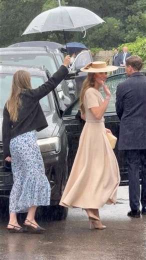 Princess Catherine Waves Through the Rain as Prince William Drives Away After Peter Phillips’Wedding