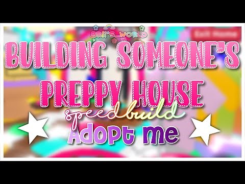 Building Someone’s Preppy House in Adopt Me! | Speedbuild 💕🏝️🌊 | Adopt Me 🐶