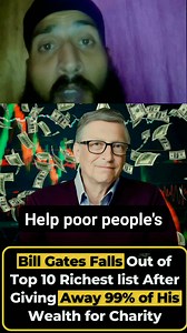Bill Gates, co-founder of Microsoft and one of the world's most generous philanthropists, has officially dropped out of the world's top 10 richest list after donating nearly 99% of his wealth to charitable causes. His massive contributions, amounting to tens of billions of dollars, have gone towards global health, education, and poverty eradication. While Gates may no longer rank among the wealthiest, his legacy as one of the greatest givers in history continues to inspire millions around the wo