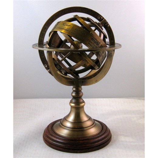 Armillary Sphere 21.5 Cm Ø 14 Cm World Machine World Globe Sphere Ring Antique Brass - Etsy