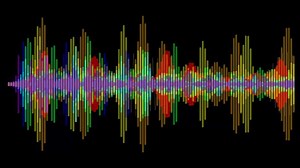 Colorful Audio Waveform Visualization with Vibrant Sound Frequencies