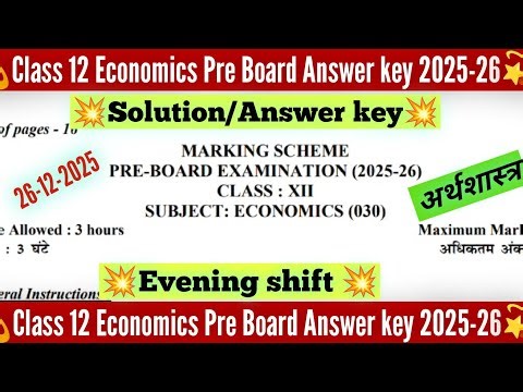 class 12 economics pre board answer key 2025-26 evening shift/Economics paper solution 2025 class 12