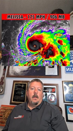 388K views · 4.4K reactions | Monday 10/27 Melissa Update: Storm has gotten stronger. Now 175mph. Catastrophic likely for parts of Jamaica as this heads that way soon. Here's the latest. #melissa #tropicalupdate #mikesweatherpage | Mike's Weather Page | Facebook