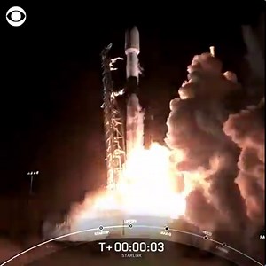 48K views · 534 reactions | LIFTOFF: SpaceX launched another batch of Starlink internet satellites early Thursday. The launch is SpaceX's fourth flight so far this year and certainly won't be its last – a second Falcon 9 mission is scheduled in less than a day. https://cbsn.ws/3awBW26 | CBS News | Facebook
