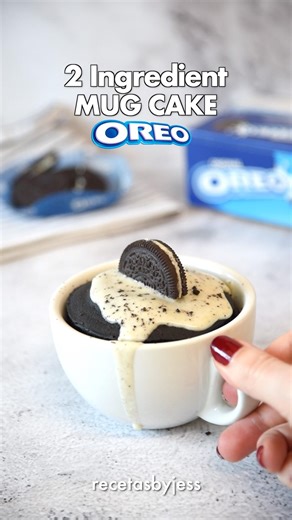 2-Ingredient OREO Mug Cake 💙 #oreo #oreocake #recipe #mugcake