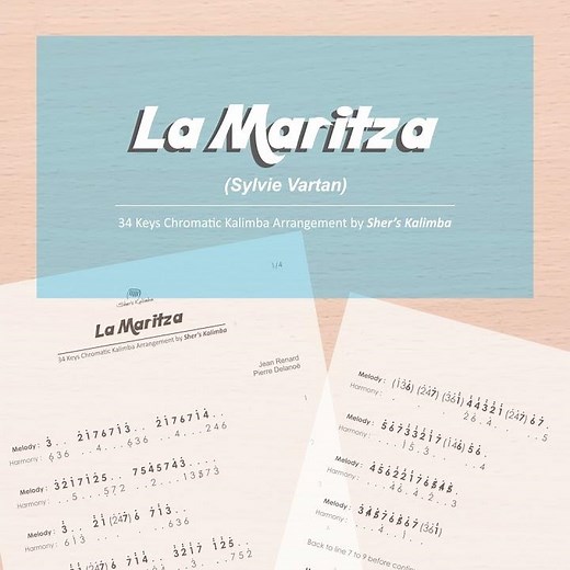 La Maritza (Sylvie Vartan) | Printable Kalimba Tabs With Number & Letter Notations #kalimba