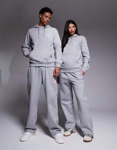 adidas Originals Trefoil Essentials straight leg trackies in grey | ASOS