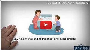 lay hold of (someone or something)