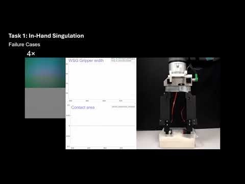 In-Hand Singulation, Scooping, and Cable Untangling with Tactile Feedback | 5-DOF Gripper Demo