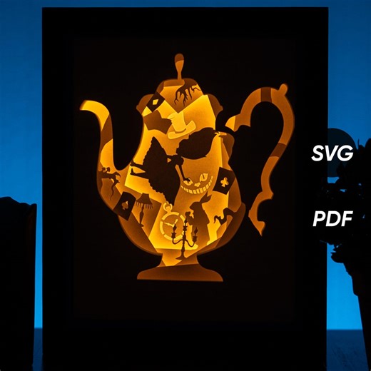 Alice DIY Light Box Templates (PDF for Printing + SVG for Cutting Machines) + How to Make Shadow Box Video Tutorial - Etsy Australia