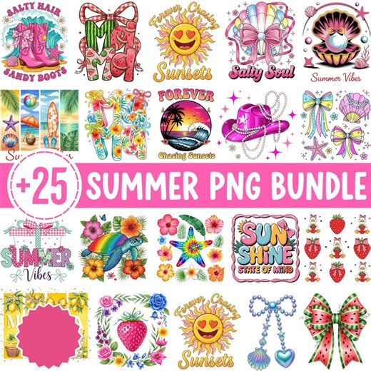 Summer Png, Preppy Summer Bundle Png, Beach Png, Summer Vibes Png, Salty Summer Png, Summer Vacation Png, Summer Png Designs, Sea Png - Etsy