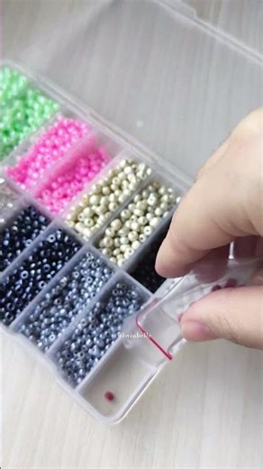 Pouring magic into a bead box! ✨✨ #seedbead #charmaccessories #diy #aesthetic #satisfying